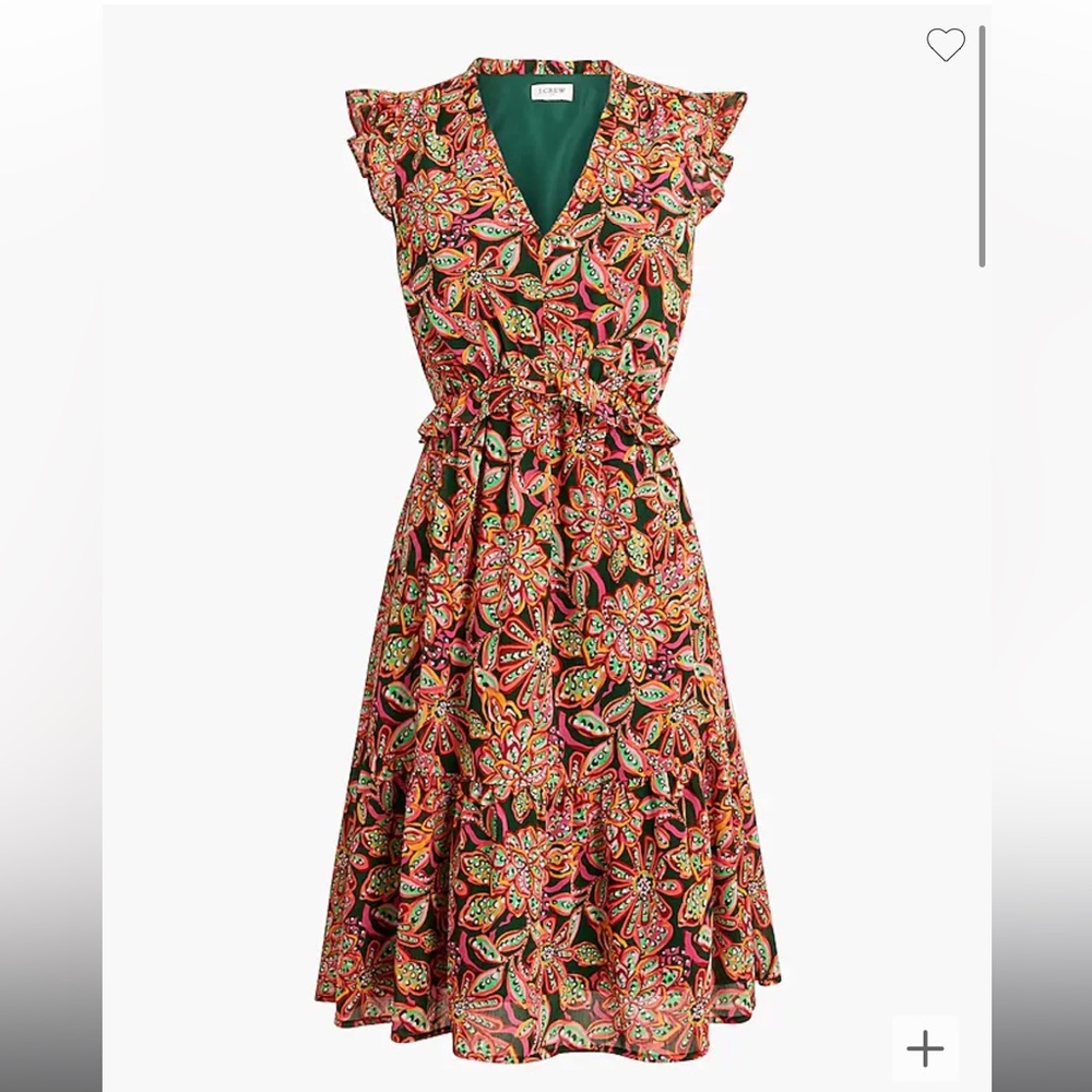 JCrew ruffle vneck mini dress